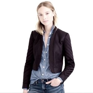 J. Crew black cropped jacket with quilted sleeve